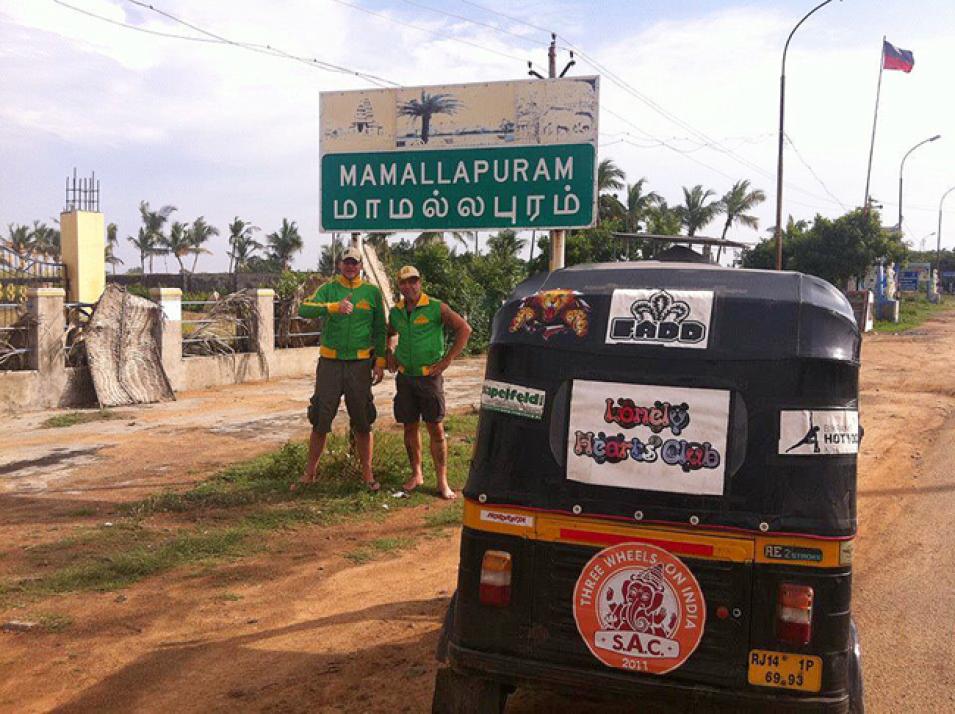 Am Ziel der Träume: In Mamallapuram im Südosten Indiens endete die 3.000-Kilometer-Tour